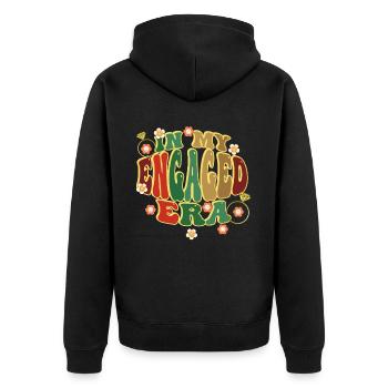Engagierte Freunden Verlobungsbraut - Unisex Premium Bio Zip Hoodie - Schwarz - Hinten - Nico (187cm)
