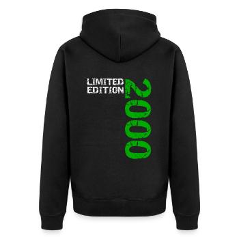 2000 Limited Edition Birthday Gift Wife Husband - Unisex Premium Organic Zip Hoodie - black - Back - Nico (187cm)