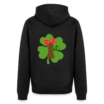 Accessoires de la Saint-Patrick, décoration de Shamrock d'irlande - Veste à capuche bio Premium Unisexe - noir - Dos - Nico (187cm)