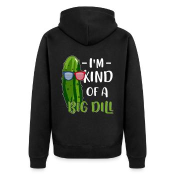 Cornichon végétarien végétalien - Veste à capuche bio Premium Unisexe - noir - Dos - Nico (187cm)
