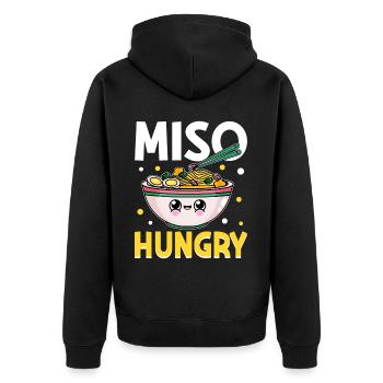 Ramen-Suppe Japanisches Essen - Unisex Premium Bio Zip Hoodie - Schwarz - Hinten - Nico (187cm)