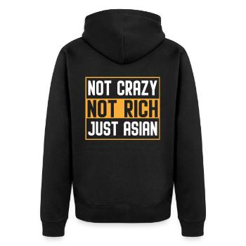 Drôles d’Américains d’origine asiatique - Veste à capuche bio Premium Unisexe - noir - Dos - Nico (187cm)