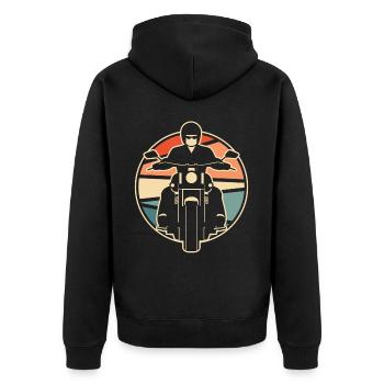 Moto Motard Motard - Veste à capuche bio Premium Unisexe - noir - Dos - Nico (187cm)