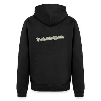 Technischer Abschluss-Geschenk Produktdesignerin - Unisex Premium Bio Zip Hoodie - Schwarz - Hinten - Nico (187cm)