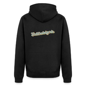 Wäscherei Abschluss-Geschenk Textilreinigerin - Unisex Premium Bio Zip Hoodie - Schwarz - Hinten - Nico (187cm)