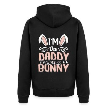 Je suis le papa lapin - Veste à capuche bio Premium Unisexe - noir - Dos - Nico (187cm)