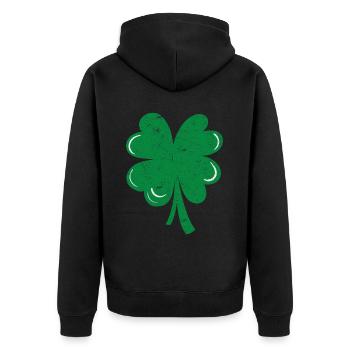 Four-leaf clover - Unisex Premium Organic Zip Hoodie - black - Back - Nico (187cm)