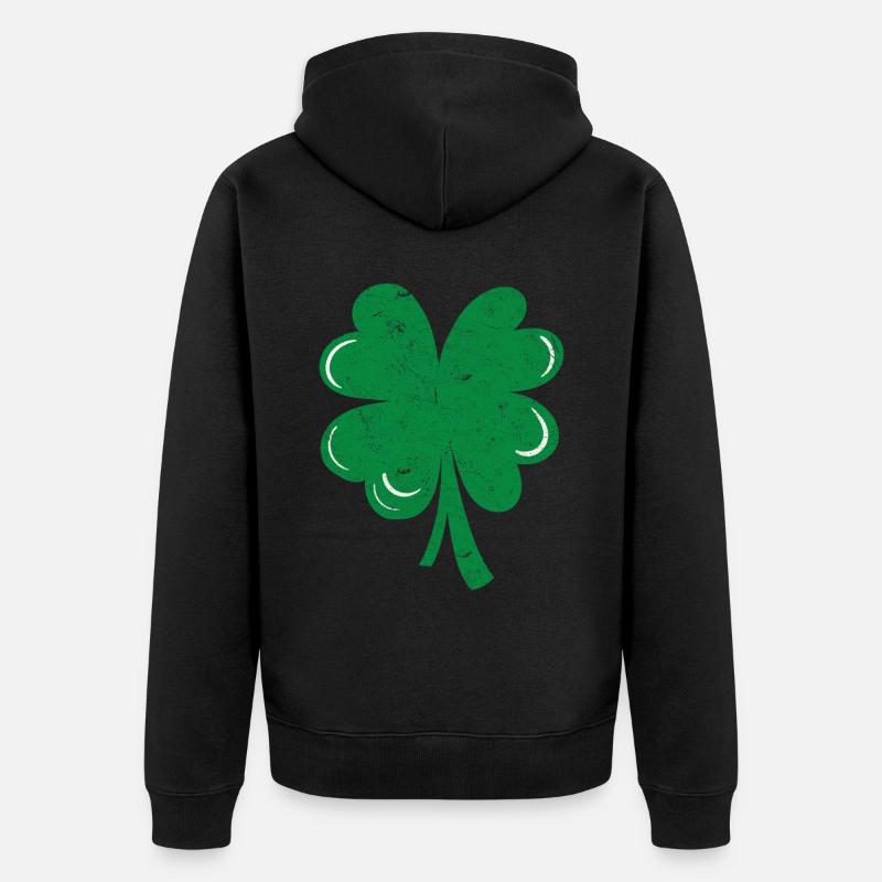 Trèfle à quatre feuilles - Veste à capuche bio Premium Unisexe - noir