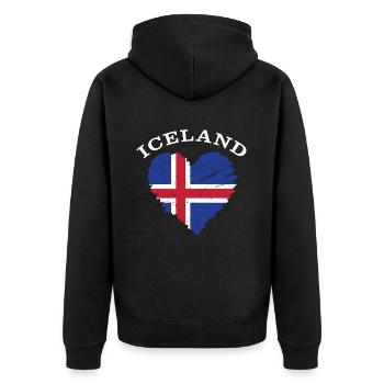 Drapeau de l’Islande Drapeau Reykjavík Islandais - Veste à capuche bio Premium Unisexe - noir - Dos - Nico (187cm)