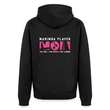 Marimba Player Mom The Idol Percussion Instrument - Unisex Premium Bio Zip Hoodie - Schwarz - Hinten - Nico (187cm)