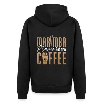Marimba Player Before Percussion Coffee Lover - Unisex Premium Bio Zip Hoodie - Schwarz - Hinten - Nico (187cm)