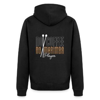 Marimba Player No Coffee No Marimba Coffee Lover - Unisex Premium Bio Zip Hoodie - Schwarz - Hinten - Nico (187cm)