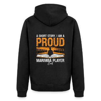 Marimba Player A Short Story I Am A Marimba Lover - Unisex Premium Bio Zip Hoodie - Schwarz - Hinten - Nico (187cm)