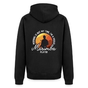 Marimba Player Morning Is Not My Time Vibraphone - Unisex Premium Bio Zip Hoodie - Schwarz - Hinten - Nico (187cm)