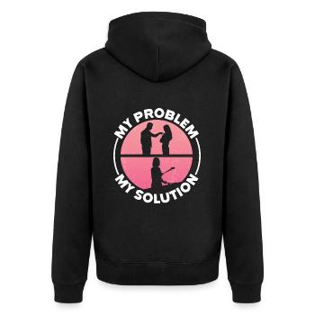 Marimba Player My Problem My Pictogram Mom Dad - Unisex Premium Bio Zip Hoodie - Schwarz - Hinten - Nico (187cm)