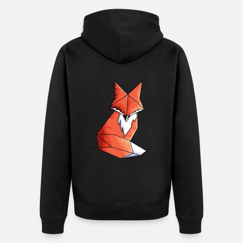 Géométrique Fox Lover Math Géométrie - Veste à capuche bio Premium Unisexe - noir