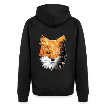 Geometrisches Fuchs Liebhaber Mathe Geometrie - Unisex Premium Bio Zip Hoodie - Schwarz - Hinten - Nico (187cm)