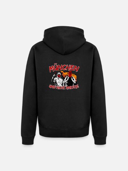 München und nicht anders UPDATE - Unisex Premium Bio Zip Hoodie - Schwarz