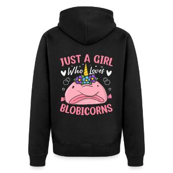 Drôle de poisson-mouche créature marine - Veste à capuche bio Premium Unisexe - noir - Dos - Nico (187cm)