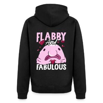 Drôle de créature marine Blobfish - Veste à capuche bio Premium Unisexe - noir - Dos - Nico (187cm)