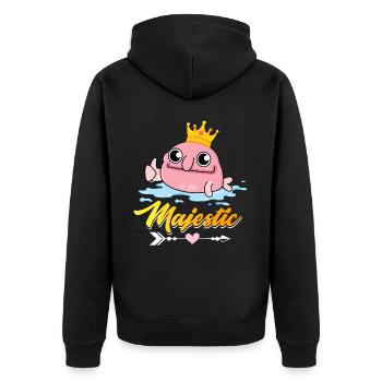 Drôle de Blobfish King Créature marine - Veste à capuche bio Premium Unisexe - noir - Dos - Nico (187cm)