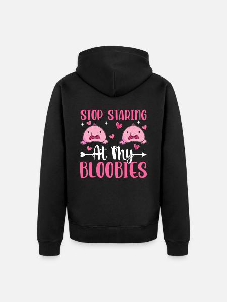 Funny Blobfish Sea Creature - Unisex Premium Organic Zip Hoodie - black