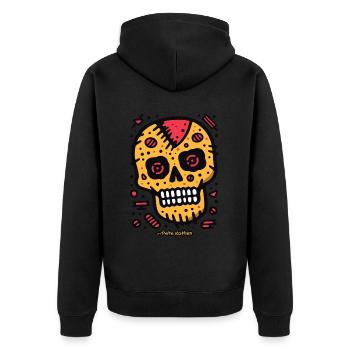 The CookieSkull - Unisex Premium Organic Zip Hoodie - black - Back - Nico (187cm)