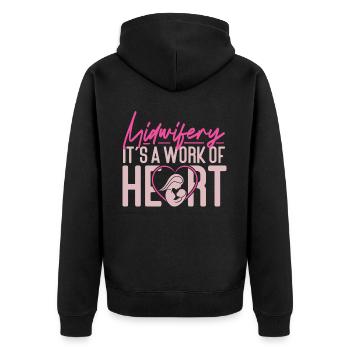 Infirmière sage-femme accoucheuse - Veste à capuche bio Premium Unisexe - noir - Dos - Nico (187cm)
