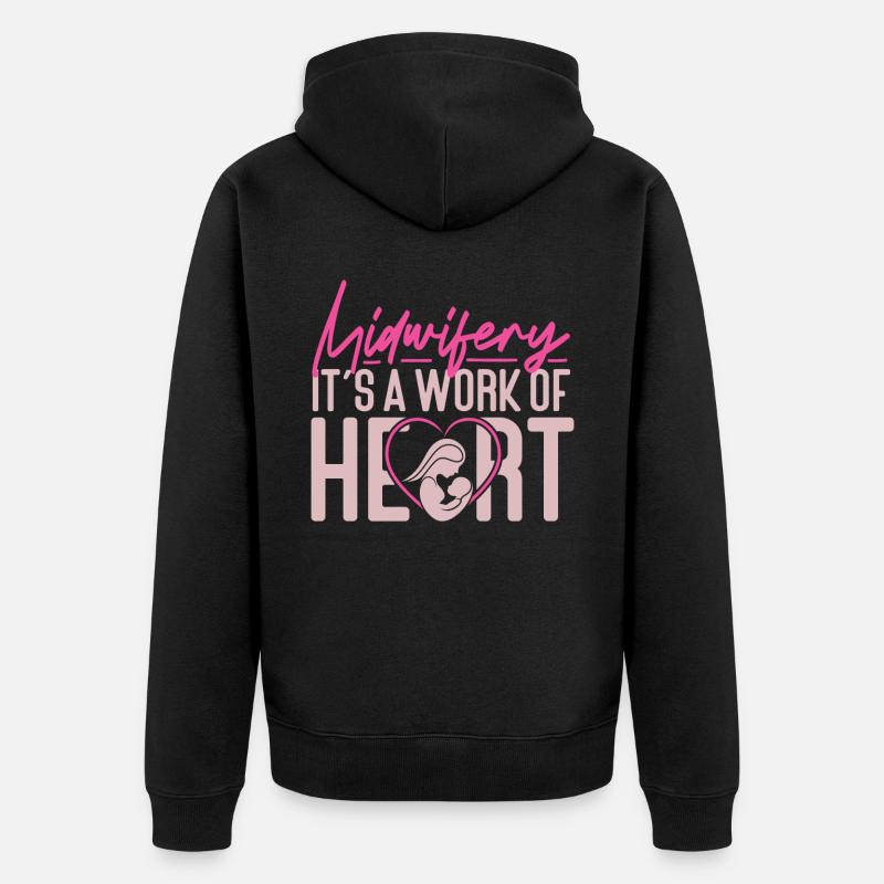Infirmière sage-femme accoucheuse - Veste à capuche bio Premium Unisexe - noir