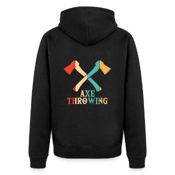Axe Throwing Axe Throwing Competition Game Axe - Unisex Premium Organic Zip Hoodie - black - Back - Nico (187cm)