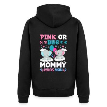 Maman rose ou bleue t'aime le sexe - Veste à capuche bio Premium Unisexe - noir - Dos - Nico (187cm)