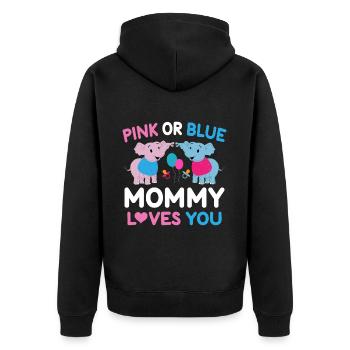 Maman rose ou bleue t'aime le sexe - Veste à capuche bio Premium Unisexe - noir - Dos - Nico (187cm)