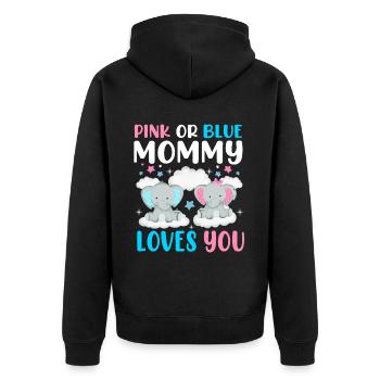 Maman rose ou bleue t'aime le sexe - Veste à capuche bio Premium Unisexe - noir - Dos - Nico (187cm)