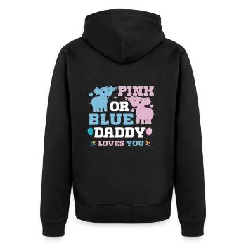 Papa rose ou bleu t'aime le sexe - Veste à capuche bio Premium Unisexe - noir - Dos - Nico (187cm)