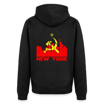 Communiste soviétique de New York - Veste à capuche bio Premium Unisexe - noir - Dos - Nico (187cm)