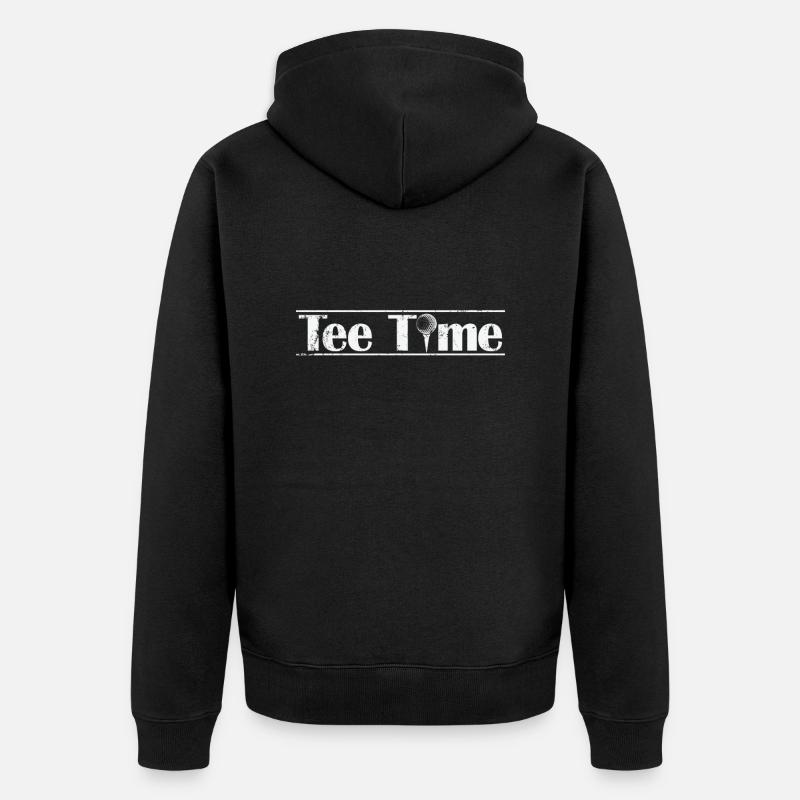 Tee Time Pause Golf - Unisex Premium Bio Zip Hoodie - Schwarz