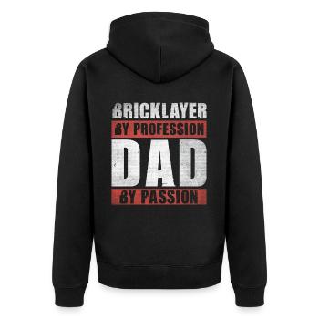 Papa par passion Profession Maçon - Veste à capuche bio Premium Unisexe - noir - Dos - Nico (187cm)