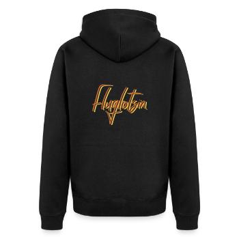 Flugzeug-Lotse Abschluss-Geschenk Fluglotsin - Unisex Premium Bio Zip Hoodie - Schwarz - Hinten - Nico (187cm)