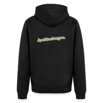 Spediteur Abschluss-Geschenk Speditionskauffrau - Unisex Premium Bio Zip Hoodie - Schwarz - Hinten - Nico (187cm)