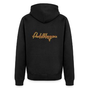 Technischer Abschluss-Geschenk Produktdesignerin - Unisex Premium Bio Zip Hoodie - Schwarz - Hinten - Nico (187cm)