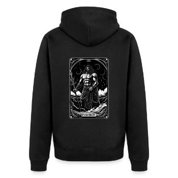Poseidon Sea Goddesses Tarot Card Trident Greek Go - Unisex Premium Bio Zip Hoodie - Schwarz - Hinten - Nico (187cm)
