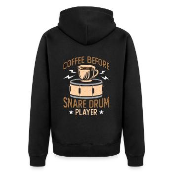Caisse claire Joueur Tambour Café Batteur Amateur de café - Veste à capuche bio Premium Unisexe - noir - Dos - Nico (187cm)