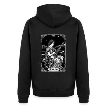 Tarot Card Apollo Lyre Greek God Mythology - Unisex Premium Bio Zip Hoodie - Schwarz - Hinten - Nico (187cm)