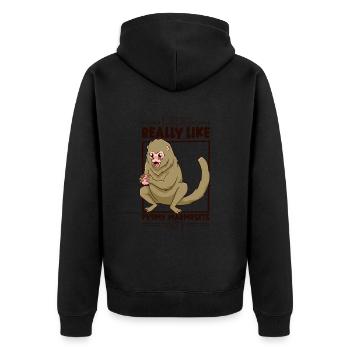 J’adore les ouistitis pygmées - ouistitis pygmées - Veste à capuche bio Premium Unisexe - noir - Dos - Nico (187cm)