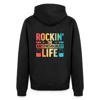 Anesthesiology Anesthesiologist - Unisex Premium Organic Zip Hoodie - black - Back - Nico (187cm)