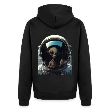 Astronaute hilarant drôle d’enlèvement extraterrestre - Veste à capuche bio Premium Unisexe - noir - Dos - Nico (187cm)