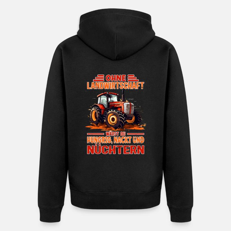 Landwirtschaft Demonstration - Traktor Bauerndemo - Unisex Premium Bio Zip Hoodie - Schwarz