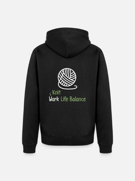 Work-life-balance Knitting - Knitting Diy - Unisex Premium Organic Zip Hoodie - black