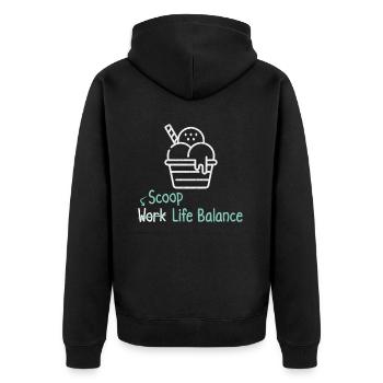 Scoop Équilibre entre vie professionnelle et vie privée – Vacances de la crème glacée - Veste à capuche bio Premium Unisexe - noir - Dos - Nico (187cm)