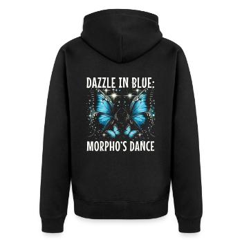 Schmetterlingsliebhaber Insektenkäfer Blauer Morpho-Schmetterling - Unisex Premium Bio Zip Hoodie - Schwarz - Hinten - Nico (187cm)